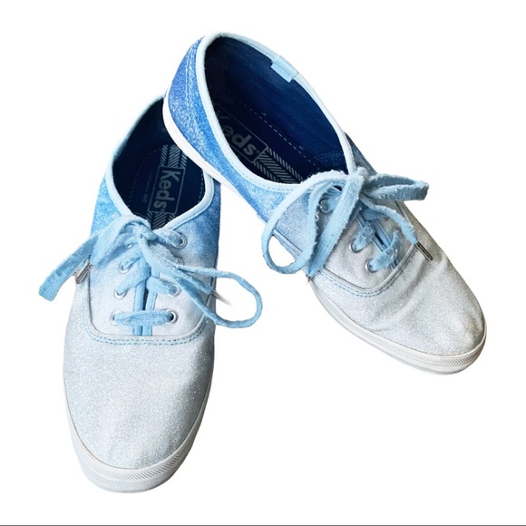 Keds Blue/White Glitter Ombré Champion Sneaker 8.5